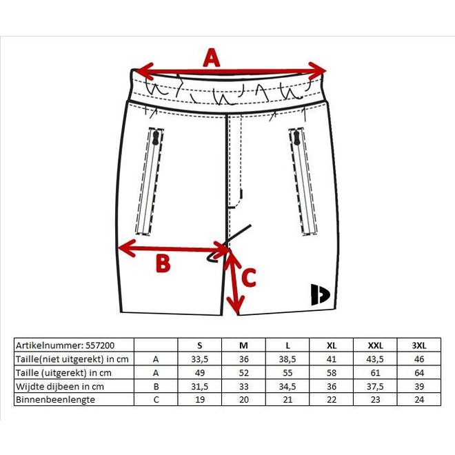 Donnay Heren - Korte joggingbroek Nick - Zilvergrijs