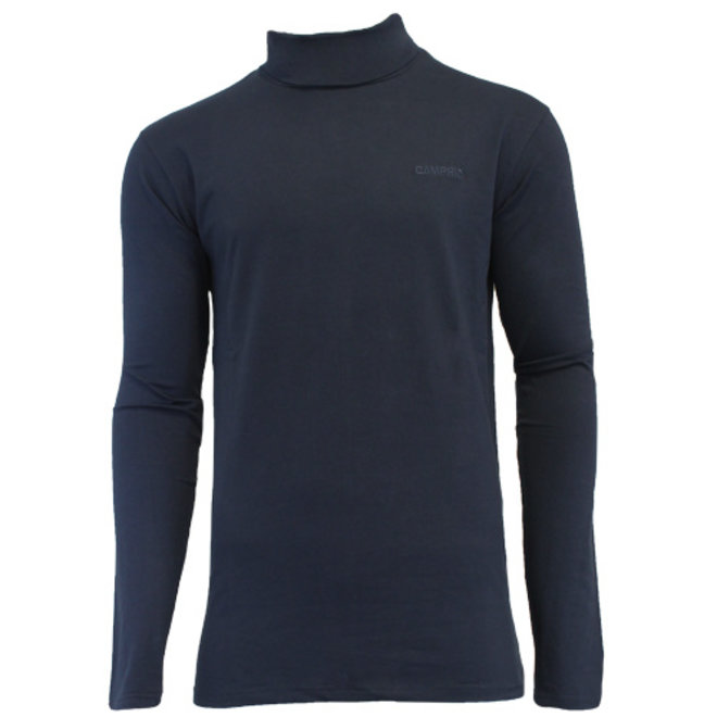 Campri Heren - Skipully - shirt met col - Donkerblauw