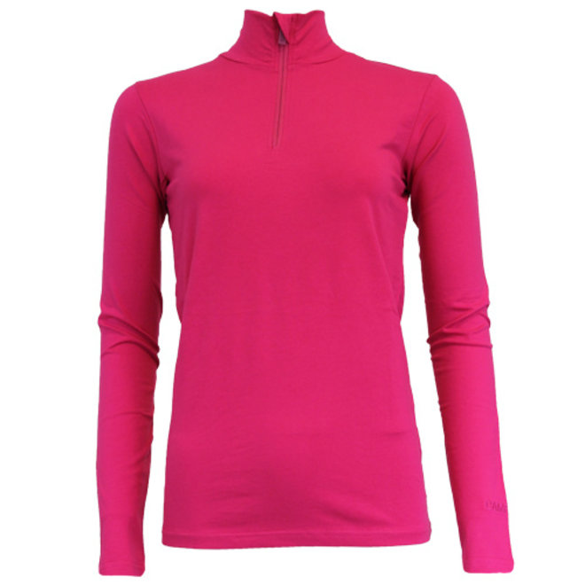 Campri Dames - Skipully 1/4 rits - shirt met col - Roze