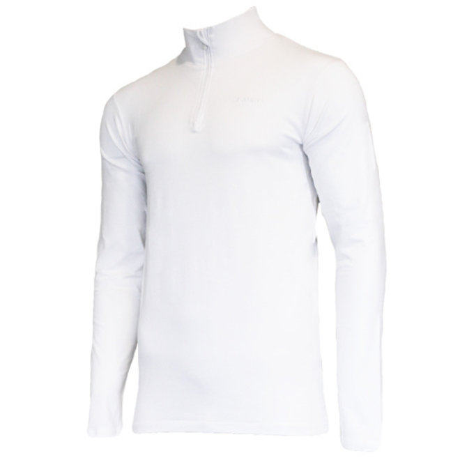 Campri Heren - Skipully 1/4 rits - shirt met col - Wit