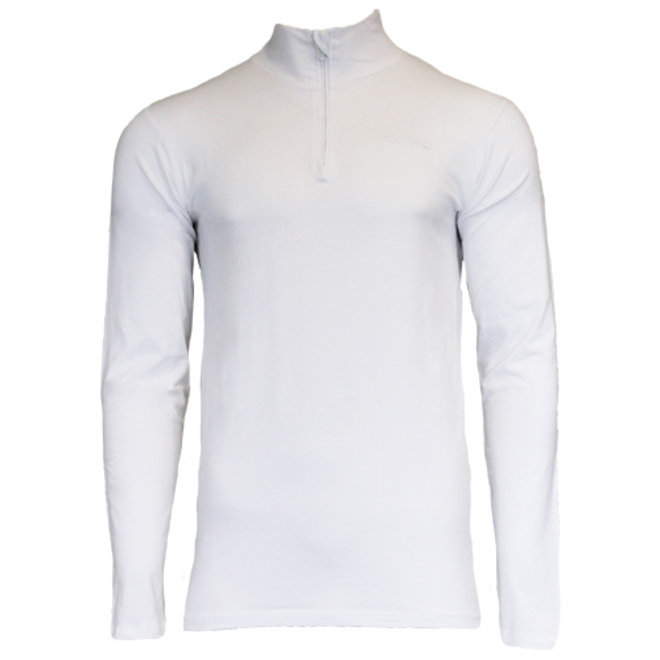 Campri Heren - Skipully 1/4 rits - shirt met col - Wit