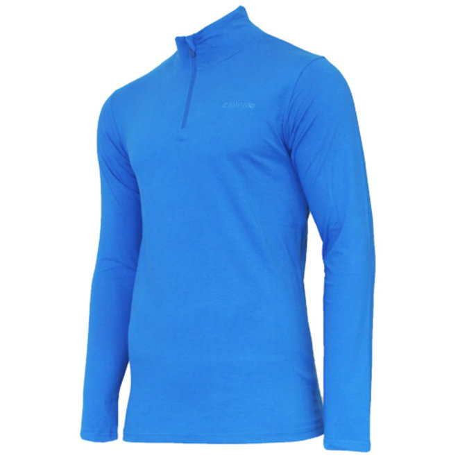 Campri Heren - Skipully 1/4 rits - shirt met col - Cobaltblauw