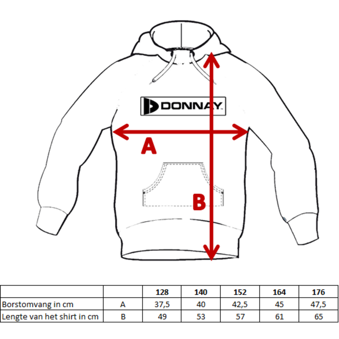 Donnay Junior -  Unisex Sweater met capuchon Jess - Zwart