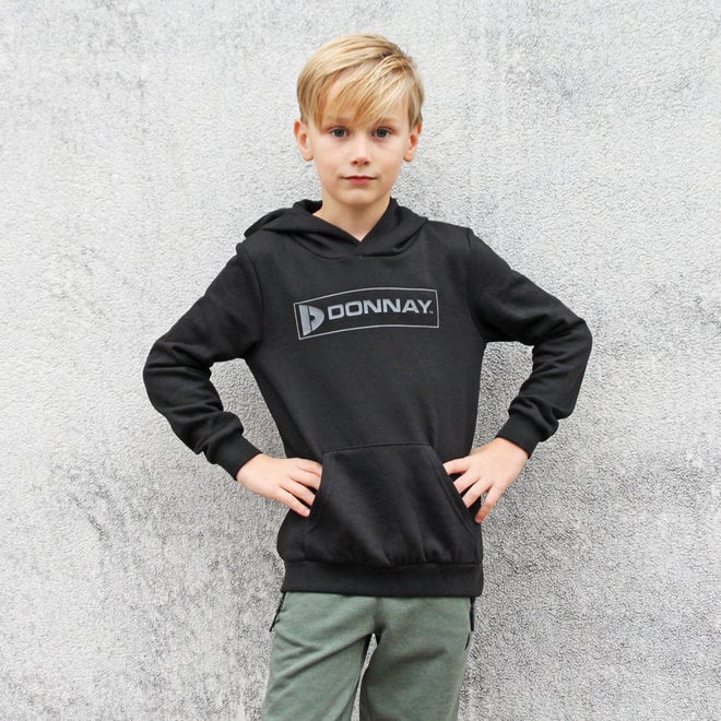 Donnay Junior -  Unisex Sweater met capuchon Jess - Zwart