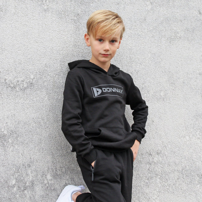 Donnay Junior -  Unisex Sweater met capuchon Jess - Zwart