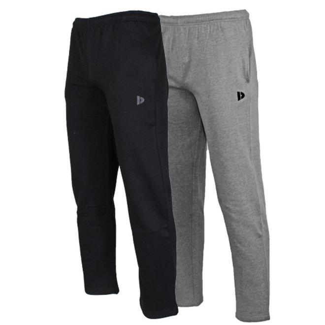 Donnay Heren - 2-Pack - Joggingbroek Wess - Zwart & Zilvergrijs