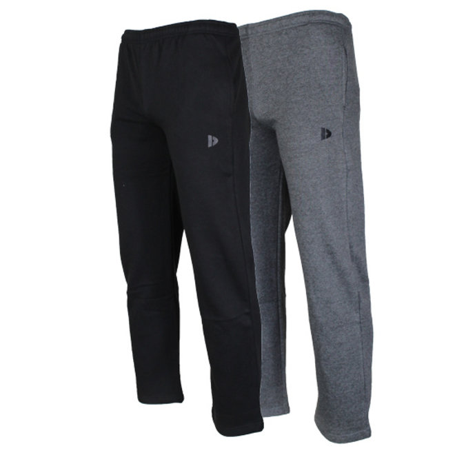 Donnay Heren -  2-Pack - Joggingbroek Nigel - Zwart & Donkergrijs