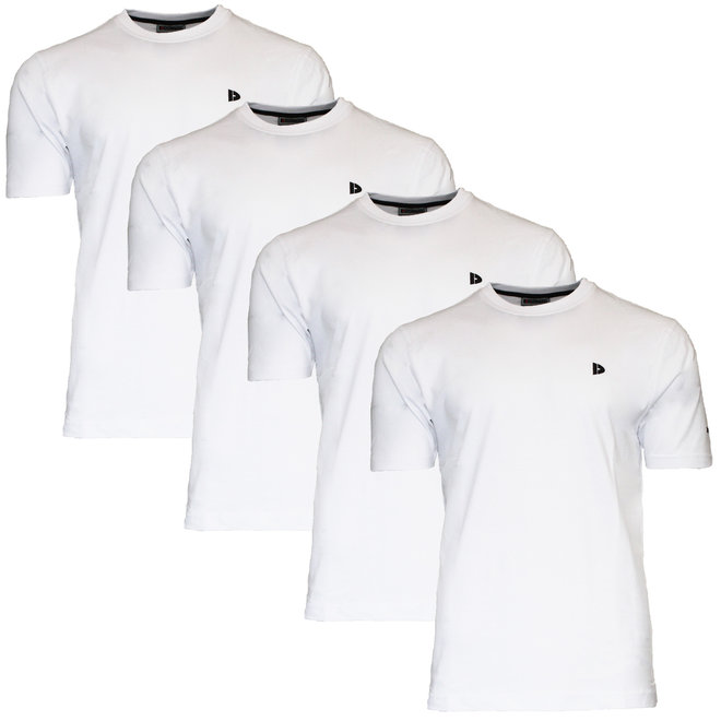 Donnay Heren - 4-Pack - T-Shirt Vince - Wit