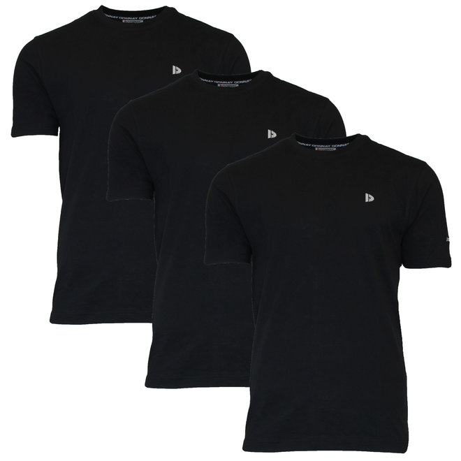 Donnay Heren - 2-Pack - T-Shirt Vince - Zwart