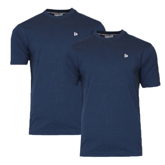 Donnay Heren - 2-Pack - T-Shirt Vince - Donkerblauw