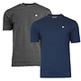 Donnay Heren - 2-Pack - T-Shirt Vince - Donkerblauw & Donkergrijs