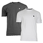 Donnay Heren - 2-Pack - T-Shirt Vince - Wit & Donkergrijs
