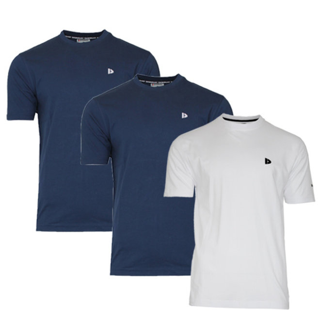 Donnay Heren - 3-Pack - T-Shirt Vince - Navy & Wit