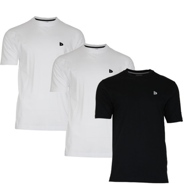 Donnay Heren - 3-Pack - T-Shirt Vince - Wit & Zwart