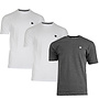 Donnay Heren - 3-Pack - T-Shirt Vince - Wit & Donkergrijs