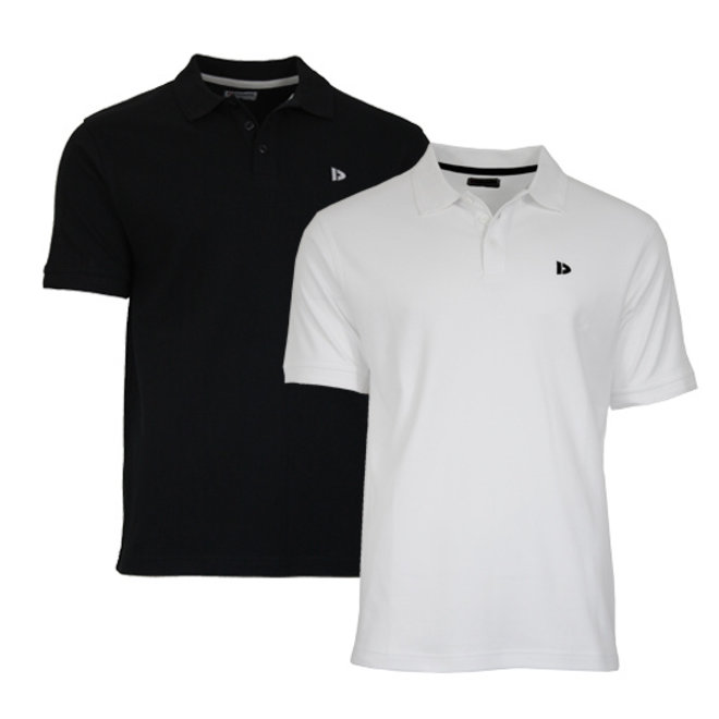 Donnay Heren - 2-Pack - Polo shirt Noah - Zwart & Wit