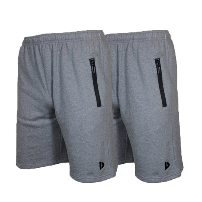 Donnay Heren - 2-Pack - Korte joggingbroek Nick -Zilvergrijs