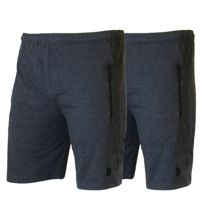 Donnay Heren - 2-Pack - Korte joggingbroek Nick - Donkergrijs