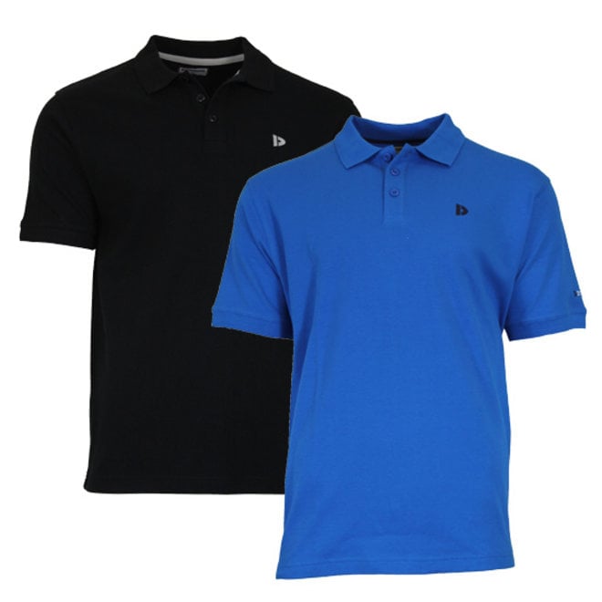 Donnay Heren - 2-Pack - Polo shirt Noah - Zwart & Cobaltblauw