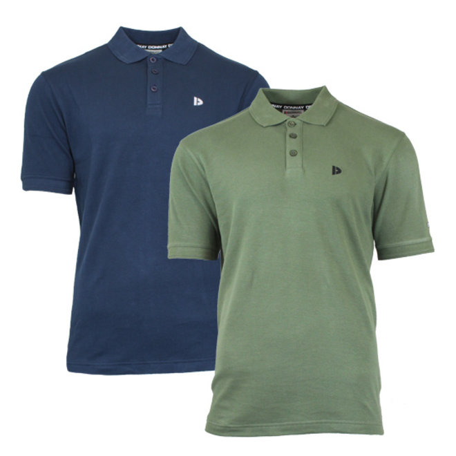Donnay Heren - 2-Pack - Polo shirt Noah - Navy & Legergroen