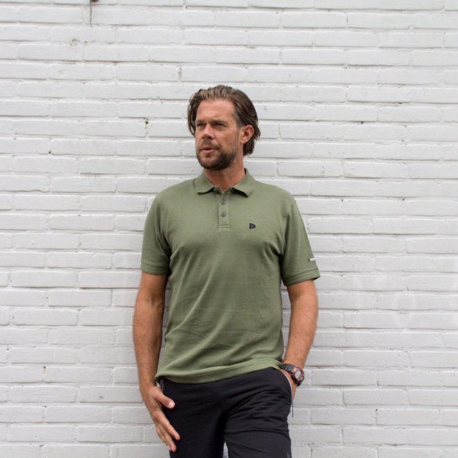 Donnay Heren - 2-Pack - Polo shirt Noah - Donkergrijs & Legergroen