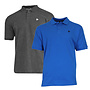 Donnay Heren - 2-Pack - Polo shirt Noah - Donkergrijs & Cobaltblauw