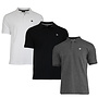 Donnay Heren - 3-Pack - Polo shirt Noah - Wit / Zwart / Donkergrijs