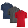Donnay Heren - 3-Pack - Polo shirt Noah - Navy / Donkergrijs / Rood