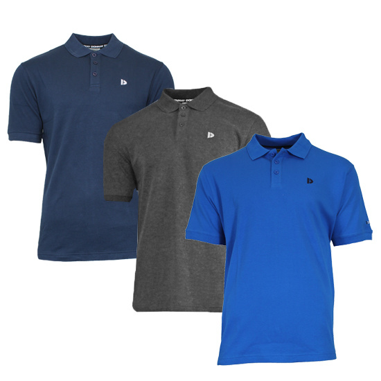 Donnay Donnay Heren - 3-Pack - Polo shirt Noah - Navy - Donkergrijs - Cobaltblauw