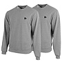 Donnay Heren - 2-Pack - Fleece Crew Sweater Dean - Zilvergrijs