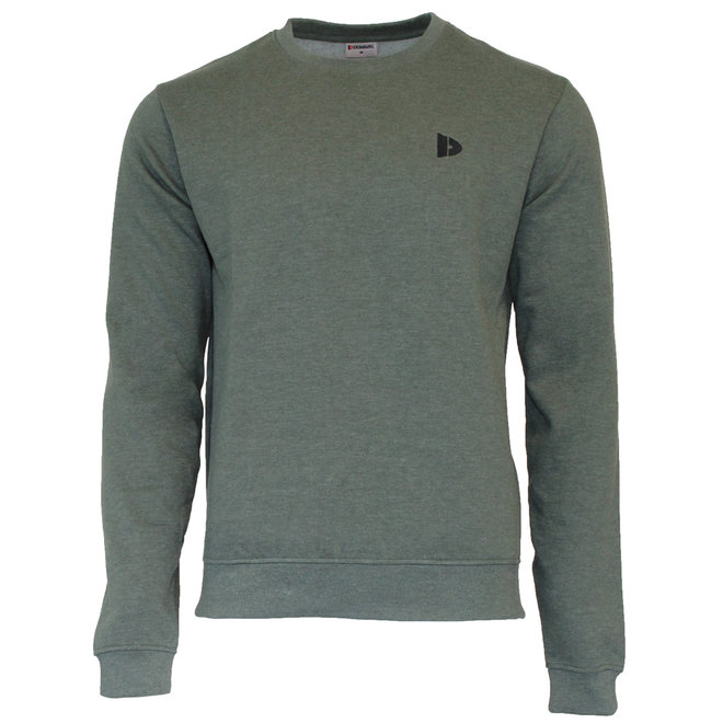 Donnay Heren - 2-Pack - Fleece Crew Sweater Dean - Donkergrijs & Legergroen