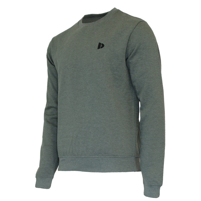 Donnay Heren - 2-Pack - Fleece Crew Sweater Dean - Donkergrijs & Legergroen