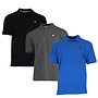 Donnay Heren - 3-Pack - Polo shirt Noah - Zwart / Donkergrijs / Cobaltblauw