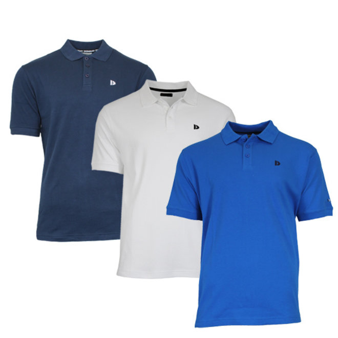 Donnay Heren - 3-Pack - Polo shirt Noah - Navy / Wit / Cobaltblauw