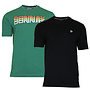 Donnay Heren - 2-Pack - T-Shirt Daks + Vince - Bosgroen & Zwart
