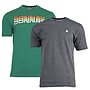 Donnay Heren - 2-Pack - T-Shirt Daks + Vince - Bosgroen & Donkergrijs