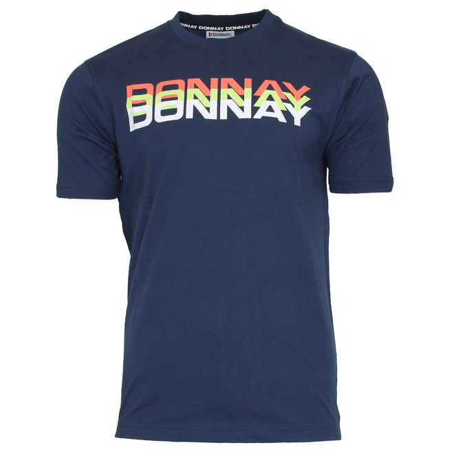 Donnay Heren - 2-Pack - T-shirt Daks + Vince - Navy & Donkergrijs