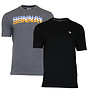Donnay Heren - 2-Pack - T-Shirt Daks + Vince - Donkergrijs & Zwart