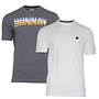 Donnay Heren - 2-Pack - T-Shirt Daks + Vince - Donkergrijs & Wit