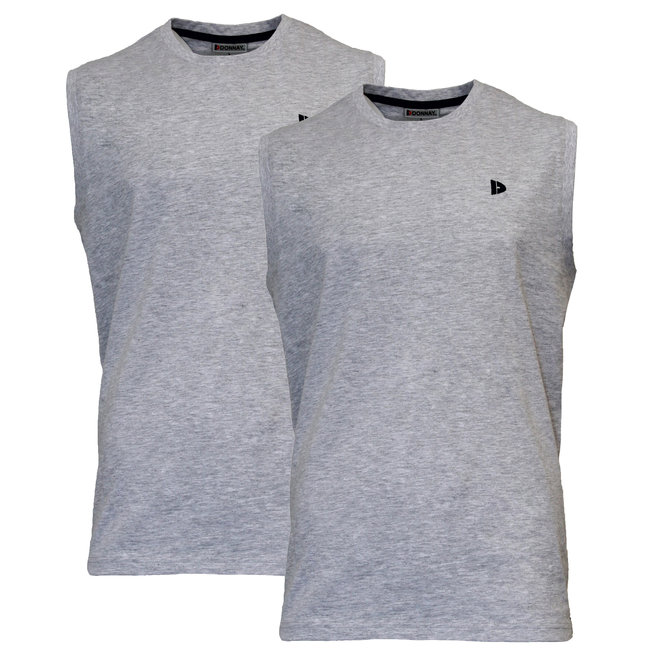 Donnay Heren - 2-Pack - Mouwloos T-shirt Stan - Lichtgrijs gemêleerd