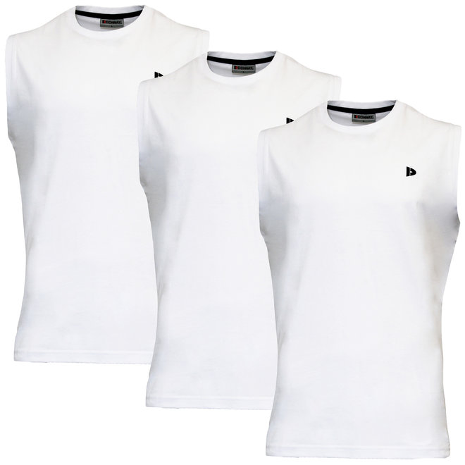 Donnay Heren - 3-Pack - Mouwloos T-shirt Stan - Wit