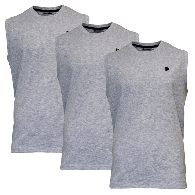 Donnay Heren - 3-Pack - Mouwloos T-shirt Stan - Lichtgrijs gemêleerd