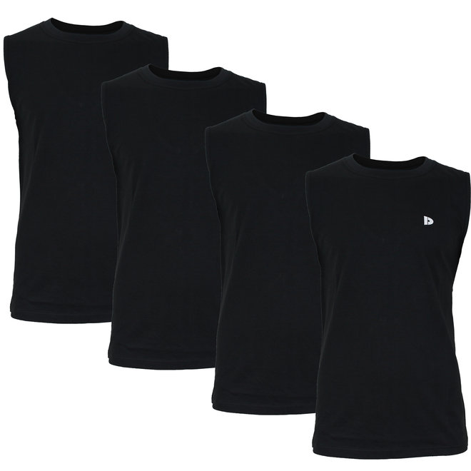 Donnay Heren - 4-Pack - Mouwloos T-shirt Stan - Zwart