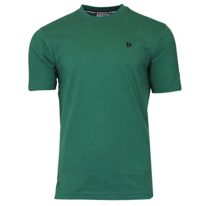 Donnay Heren - 2-Pack - T-Shirt Vince - Wit & Bosgroen