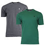 Donnay Heren - 2-Pack - T-Shirt Vince - Donkergrijs & Bosgroen