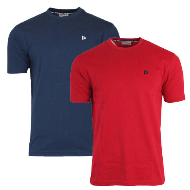 Donnay Heren - 2-Pack - T-Shirt Vince - Navy & Rood