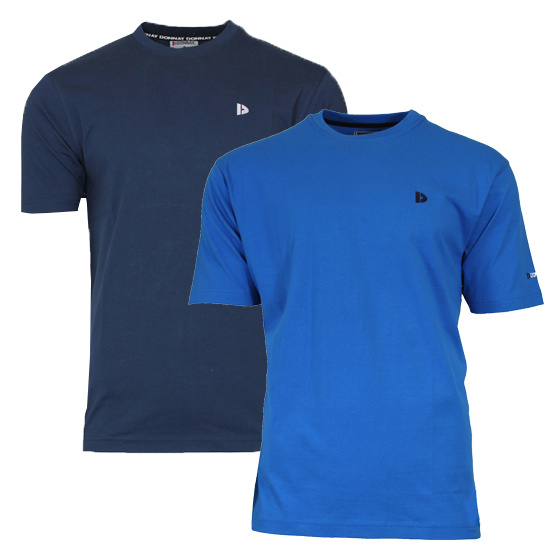 Donnay Donnay Heren - 2-Pack - T-Shirt Vince - Navy & Cobaltblauw