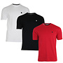 Donnay Heren - 3-Pack - T-Shirt Vince - Wit/Zwart/Rood