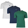 Donnay Heren - 3-Pack - T-Shirt Vince - Wit/Navy/Bosgroen