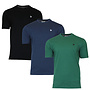 Donnay Heren - 3-Pack - T-Shirt Vince - Zwart/Navy/Bosgroen